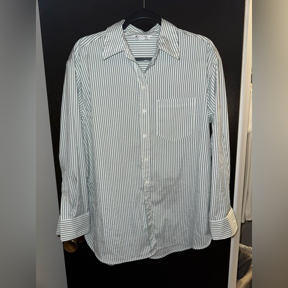 Athleta Oversized Striped Button Down Shirt- Small - Picture 1 of 3
